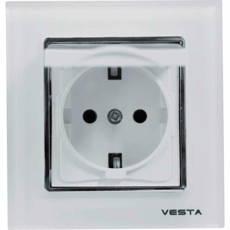 Одинарная розетка Vesta Electric Exclusive White