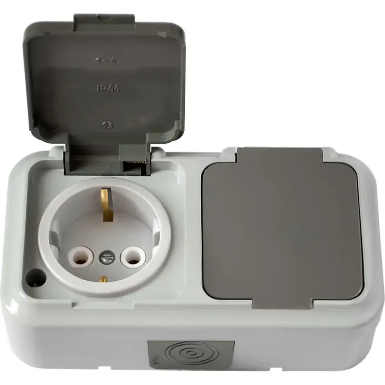 Двухместная розетка BYLECTRICA ПРАЛЕСКА АКВА РА16-303 03