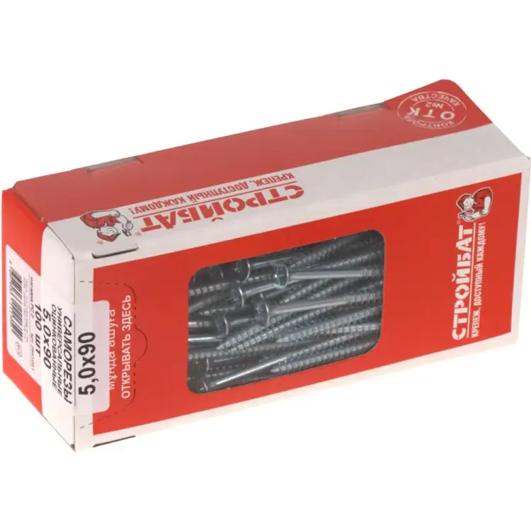 Универсальные саморезы Стройбат 5,0x 90 100 шт 075631