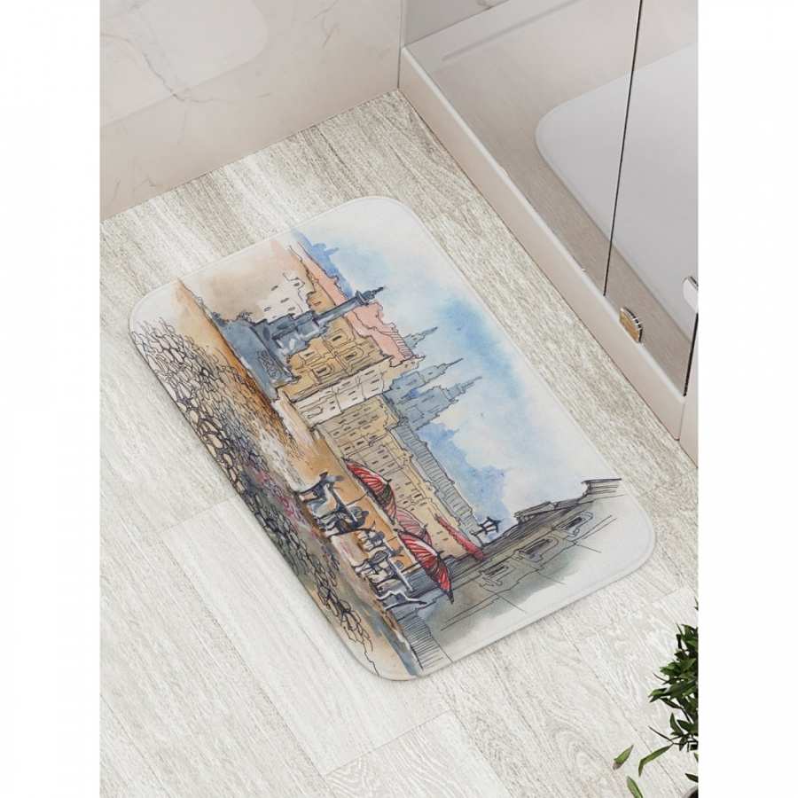 Противоскользящий коврик для ванной, сауны, бассейна JOYARTY Городская зарисовка