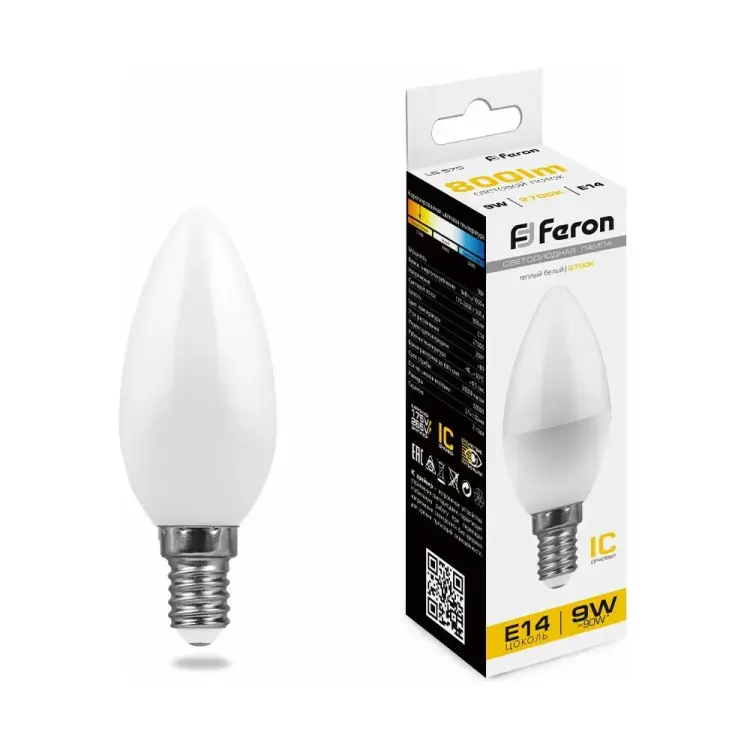 Светодиодная лампа FERON LB-570 9W 230V E14 2700K 25798