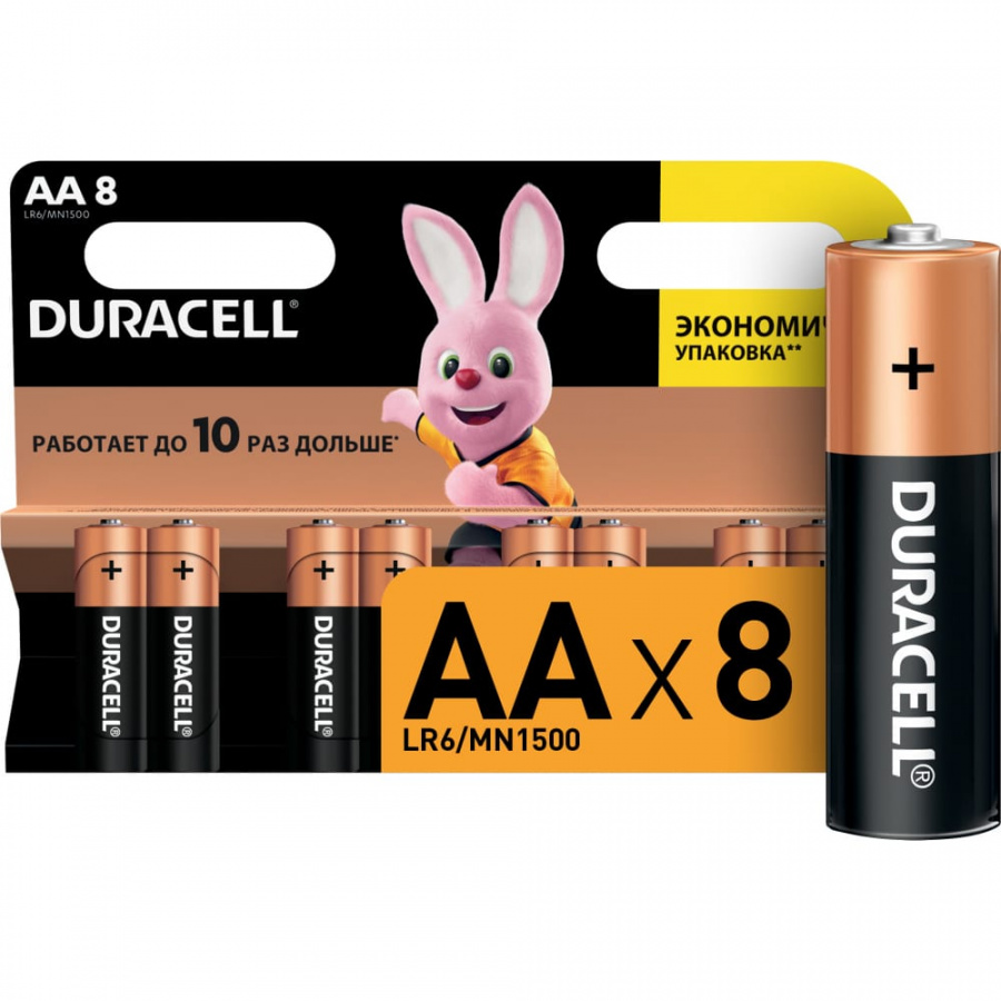 Батарейка Duracell LR6-8BL BASIC