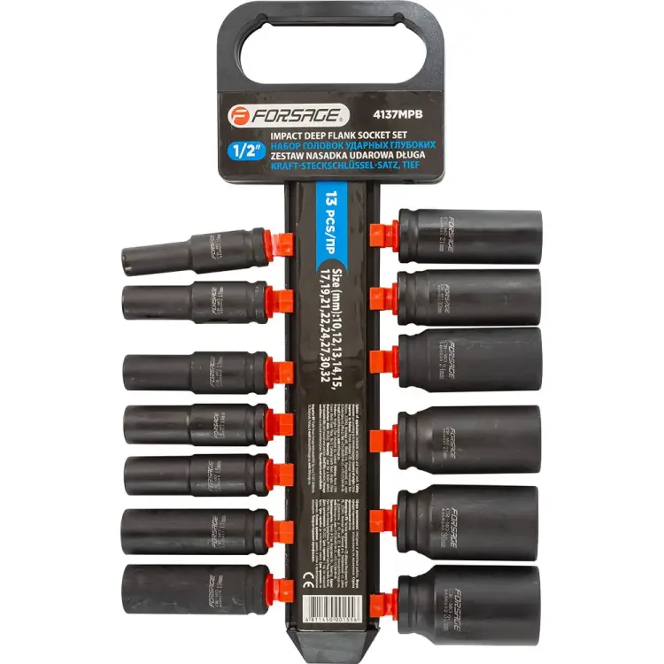 Набор головок ударных глубоких Forsage F-4137MPB(50480)