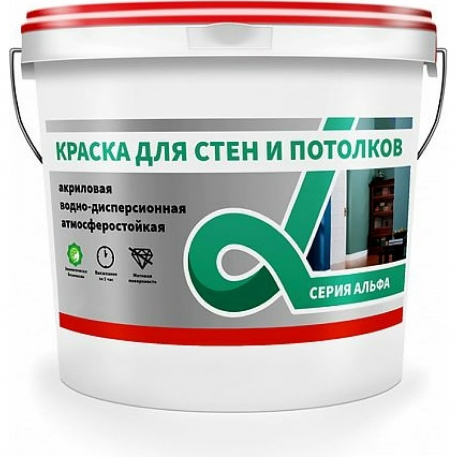 Водно-дисперсионная краска для стен и потолков KRAFOR Альфа