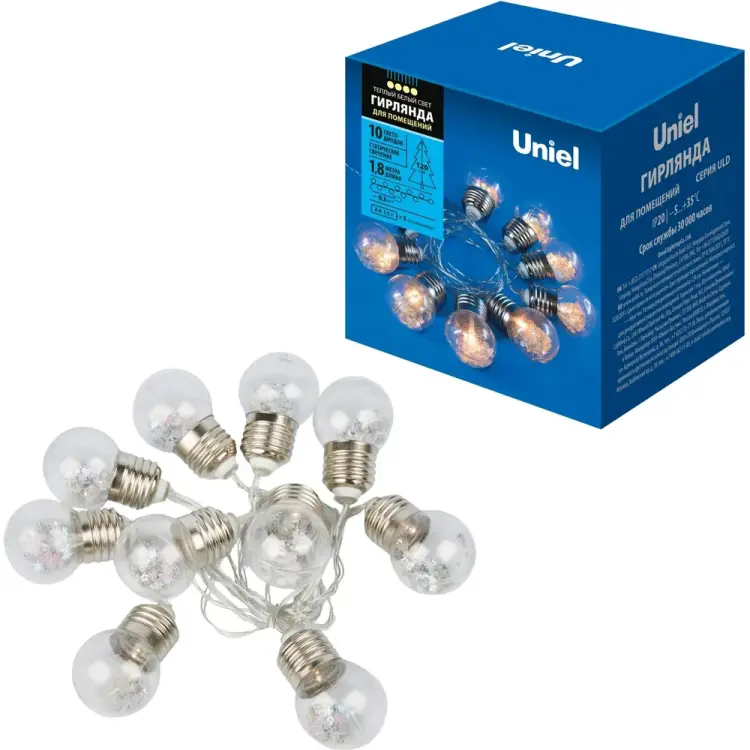 Светодиодная гирлянда Uniel Лампочки ретро ULD-S1800-010/STB/3AA UL-00008425