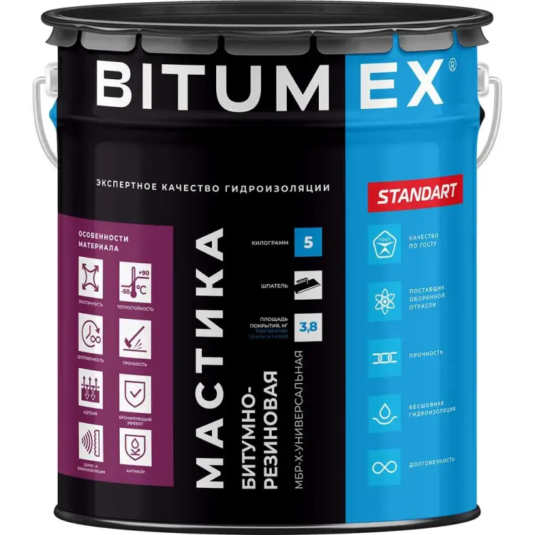 Универсальная битумно-резиновая мастика BITUMEX МБР-Х МБП-029