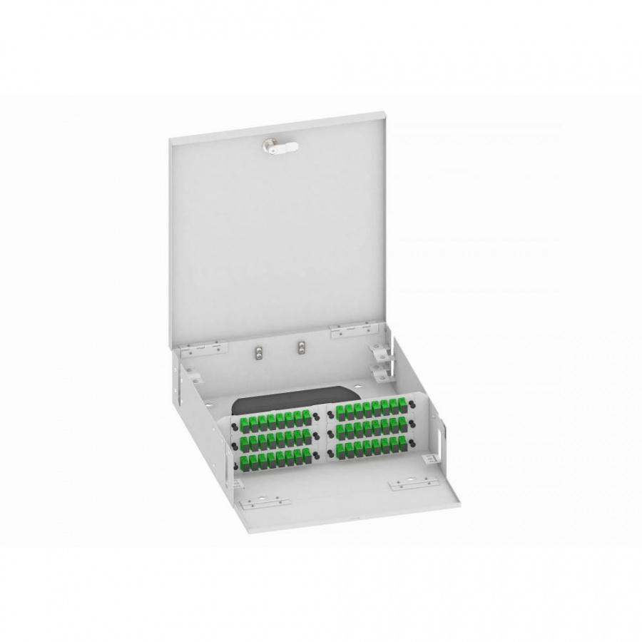 Настенный одномодовый укомплектованный оптический кросс TopLan КРН-Top-48SC/A-OS2-GY
