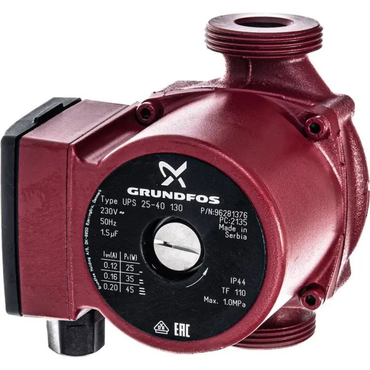 Циркуляционный насос для отопления Grundfos UPS 25-40 130 96281376