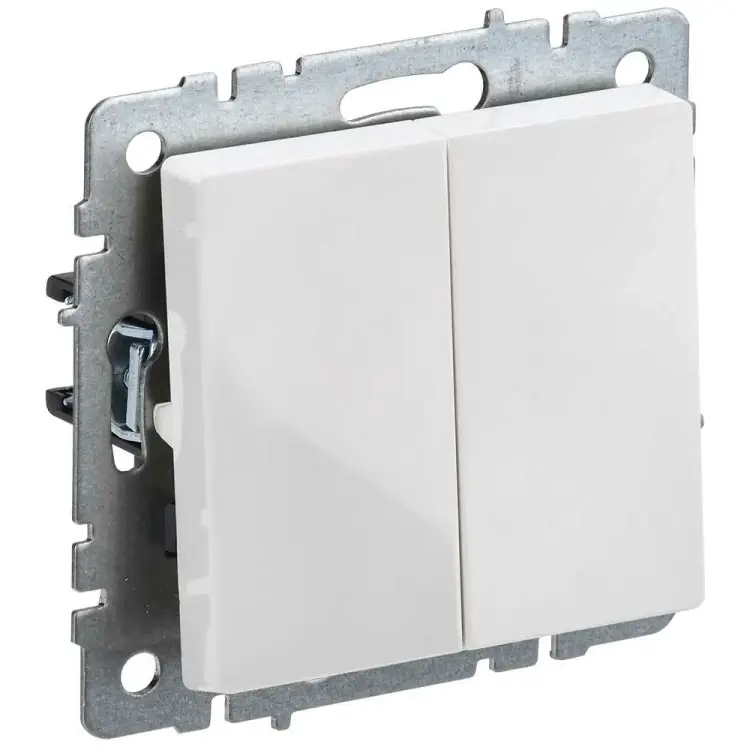 Проходной двухклавишный выключатель IEK Brite вс10-2-6-брб BR-V22-0-10-K01