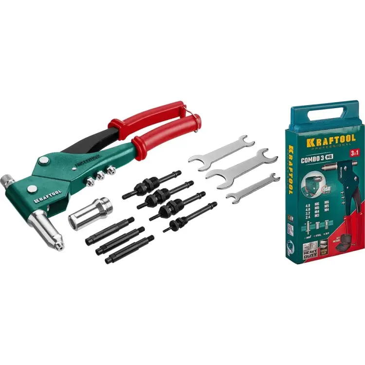 Поворотный заклепочник KRAFTOOL Combo3-M6 31178_z01 Поворотный заклепочник KRAFTOOL Combo3-M6 31178_z01