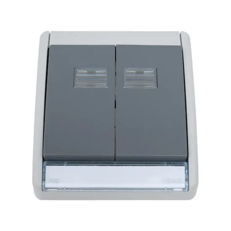 Рамка для двухклавишного выключателя Simon S27 S44 Aqua 4400026-035