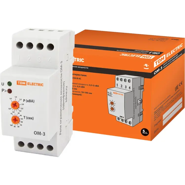 Реле ограничения мощности TDM ELECTRIC ОМ-3 SQ1505-0001