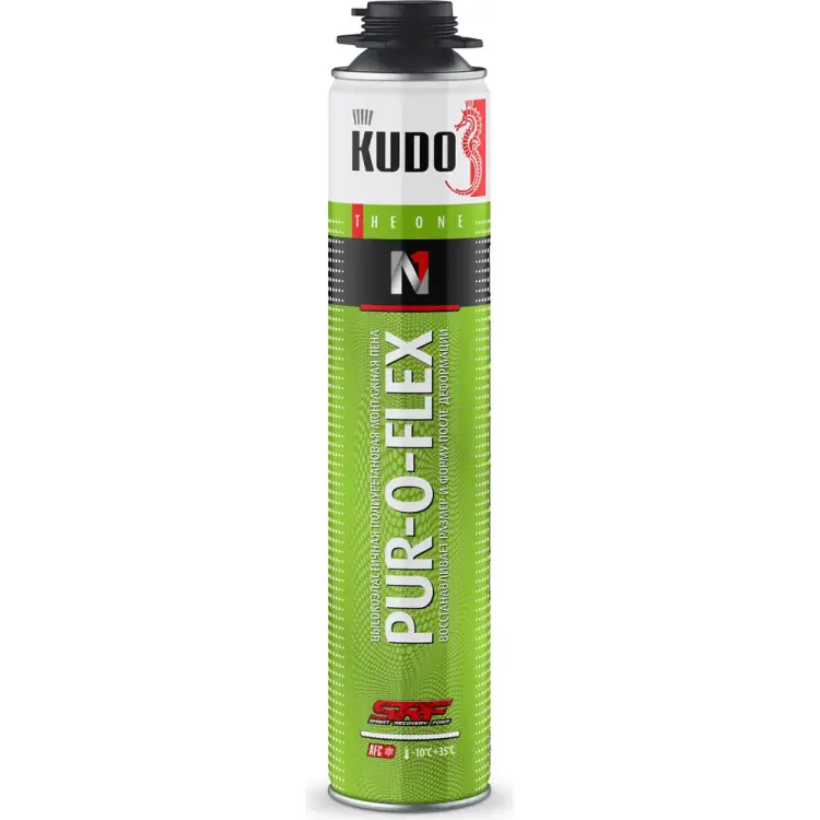 Профессиональная всесезонная эластичная монтажная пена KUDO Pur-o-flex KUPP10FL35+ Профессиональная всесезонная эластичная монтажная пена KUDO Pur-o-flex KUPP10FL35+