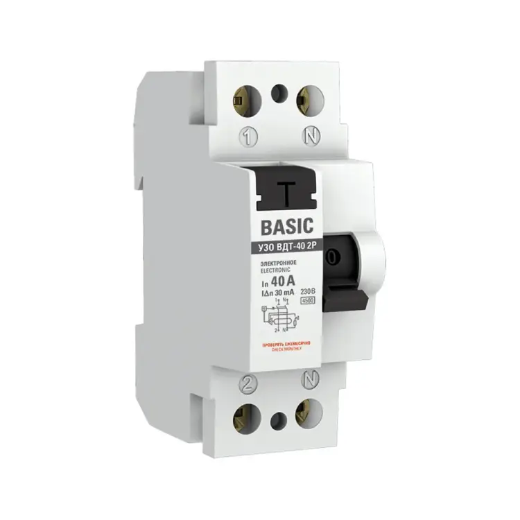 Электронное устройство защитного отключения EKF УЗО ВДТ-40 Basic elcb-2-40-30e-sim