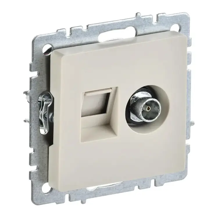 Двойная розетка IEK Brite ртв/рк12-бркр BR-AK20-1-K10