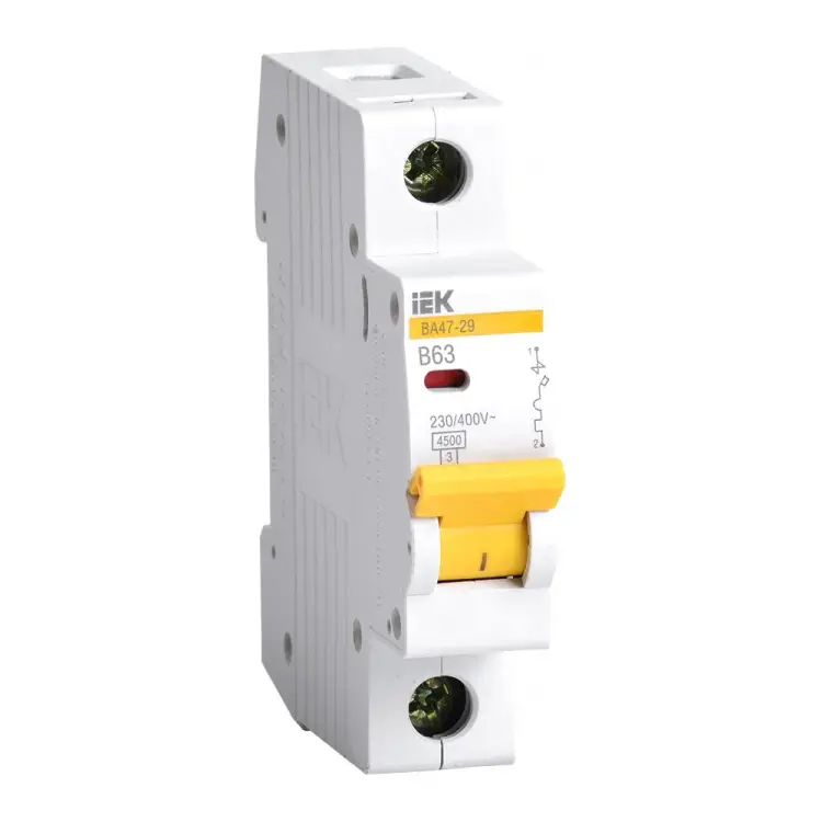 Модульный автоматический выключатель IEK ВА47-29 1п, B 63А, 4.5 кА MVA20-1-063-B