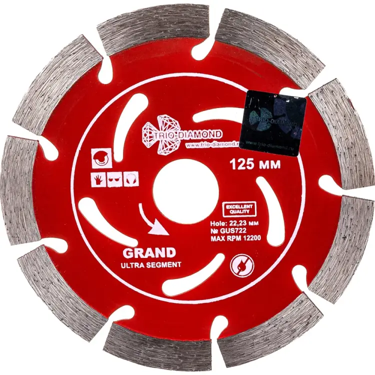 Сегментный отрезной алмазный диск TRIO-DIAMOND Grand hot press GUS722 Сегментный отрезной алмазный диск TRIO-DIAMOND Grand hot press GUS722