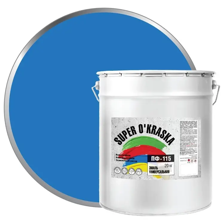 Эмаль super maler Голубой 20кг Лк-00005648