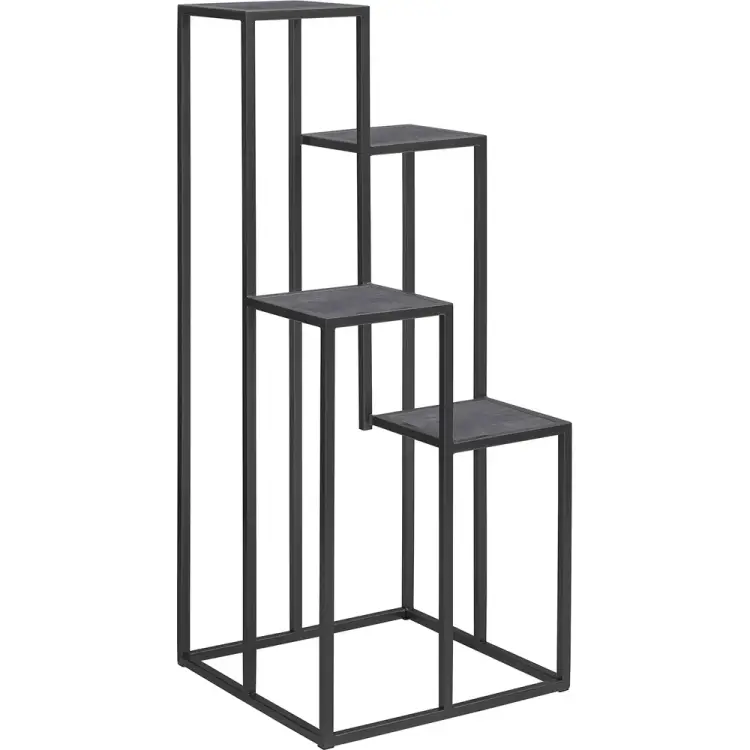 Столик подставка под 4 кашпо GreenWeen TORI, черный каркас, столешницы керамика Antracite, 400x400x1000 GW-T4-B-100-KA