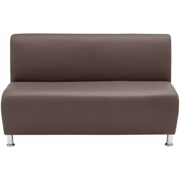 Двухместная секция дивана Мягкий Офис коричневая КЛ601КОР