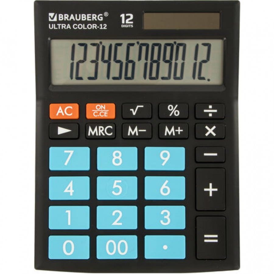 Настольный калькулятор BRAUBERG ULTRA COLOR-12-BKBU