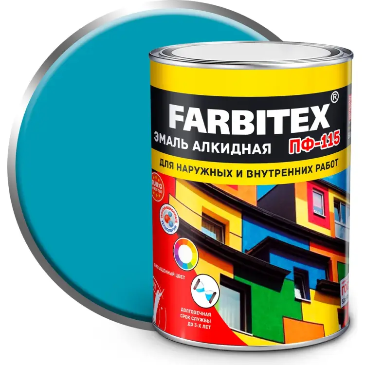 Алкидная эмаль Farbitex ПФ-115 4300006002 Алкидная эмаль Farbitex ПФ-115 4300006002