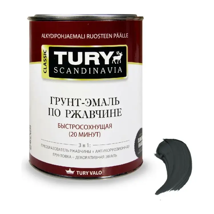 Грунт-эмаль по ржавчине TURY МС-102 T1-00002188 Грунт-эмаль по ржавчине TURY МС-102 T1-00002188