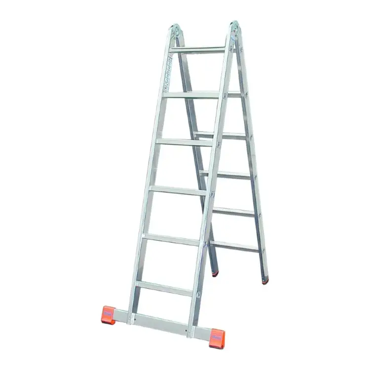 Шарнирная двусторонняя двухсекционная лестница Krause TRIMATIC 129901