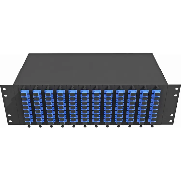 Одномодовый оптический укомплектованный стоечный кросс TopLan КРС-Top-3U-96SC/U-OS2-BK