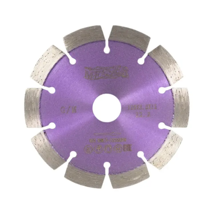 Сегментный алмазный диск по граниту MESSER 125D-2.2T-12W-10S-22.2 01-14-125 Сегментный алмазный диск по граниту MESSER 125D-2.2T-12W-10S-22.2 01-14-125