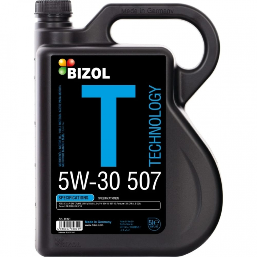 НС-синтетическое моторное масло Bizol Technology 5W-30 507 SM C3