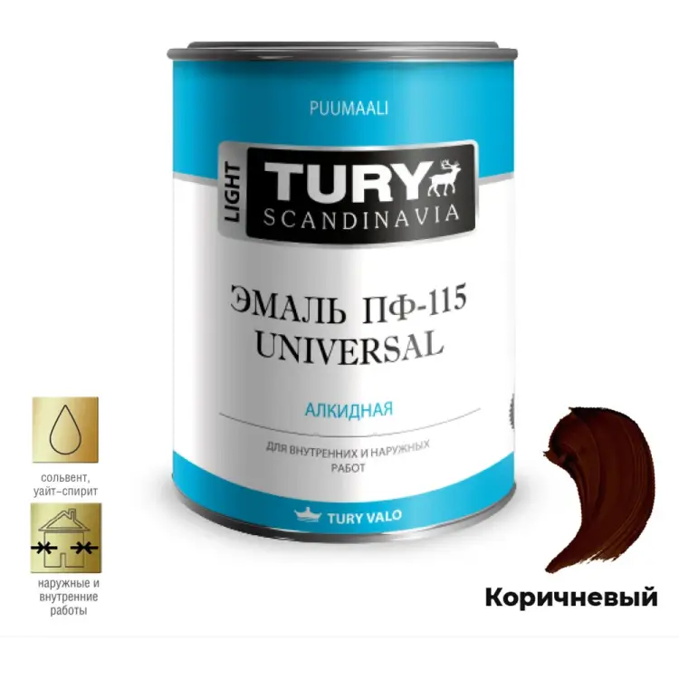 Эмаль TURY Универсал ПФ-115 20008136 Эмаль TURY Универсал ПФ-115 20008136