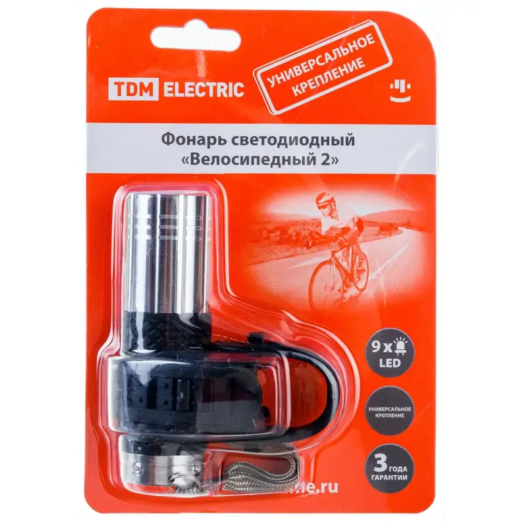 Светодиодный фонарь TDM ELECTRIC Велосипедный 2 SQ0350-0028