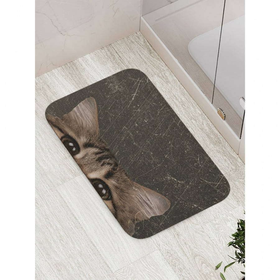 Противоскользящий коврик для ванной, сауны, бассейна JOYARTY Любопытный котик