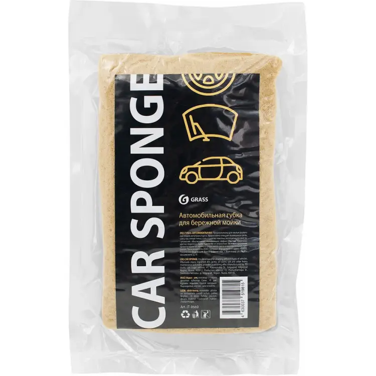 Автомобильная крупнопористая губка Grass Car Sponge IT-0660