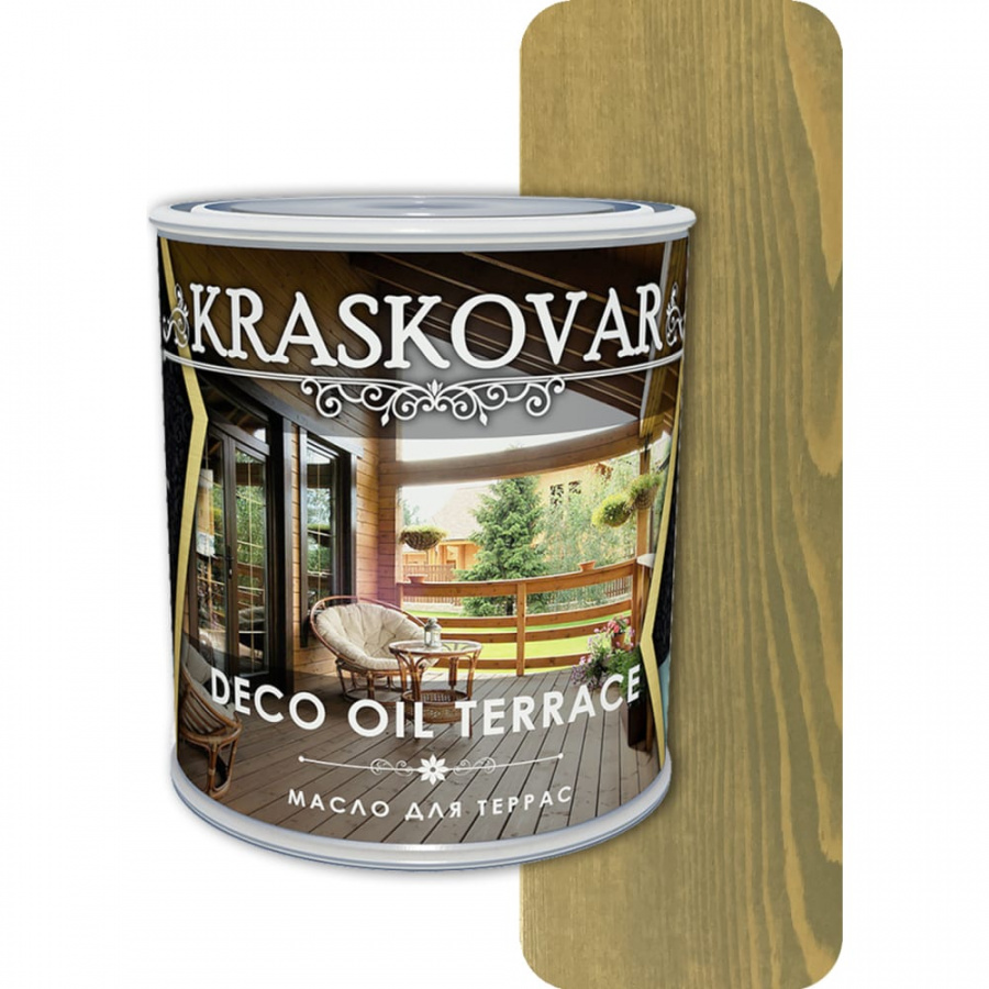 Масло для террас Kraskovar бамбук, 0.75 л