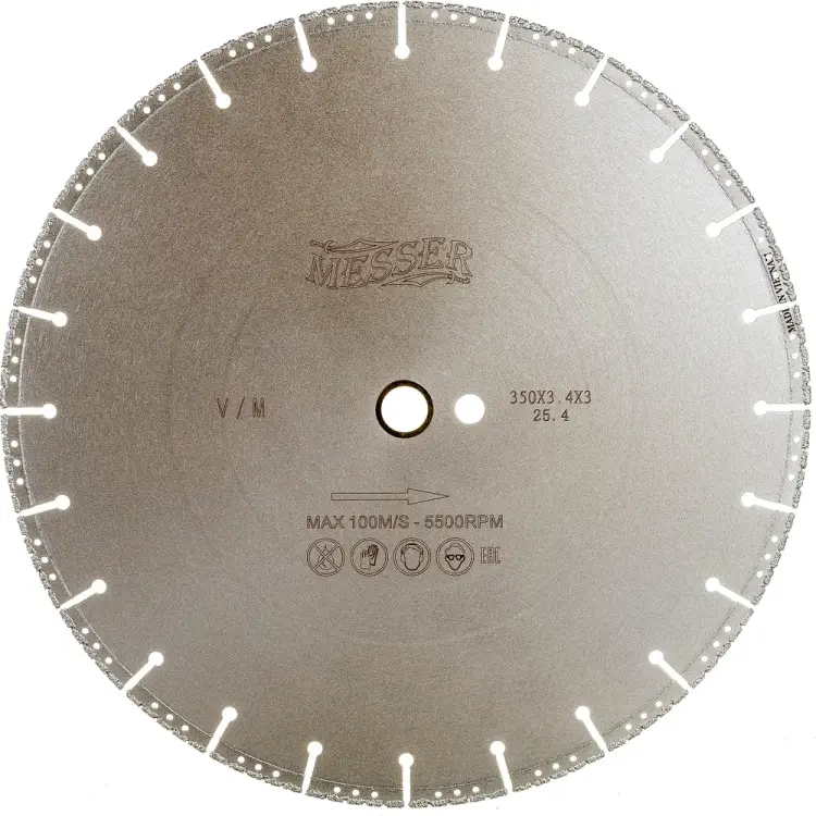 Универсальный алмазный диск MESSER 350D-3.2-3.9W-25.4 Д.О. 01-11-350 Универсальный алмазный диск MESSER 350D-3.2-3.9W-25.4 Д.О. 01-11-350
