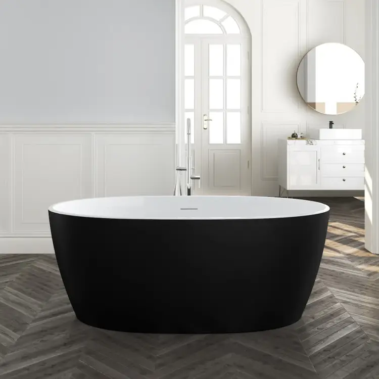 Отдельно стоящая акриловая ванна Teymi Lina 170x76x58, чёрная матовая T130104 ЦБ-00268818 Отдельно стоящая акриловая ванна Teymi Lina 170x76x58, чёрная матовая T130104 ЦБ-00268818