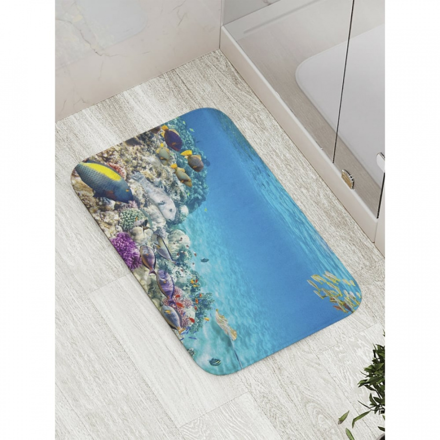 Противоскользящий коврик для ванной, сауны, бассейна JOYARTY Жизнь на дне океана
