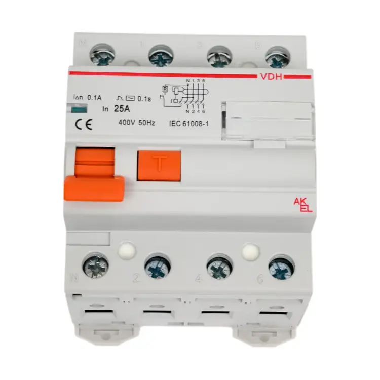 Устройство защитного отключения AKEL УЗО-VDH-4P-25A-100mA-ТипAC 400670