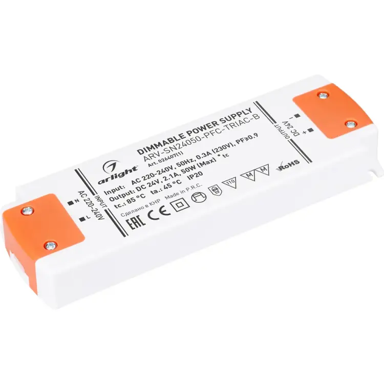 Блок питания Arlight ARV-SN24050-PFC-TRIAC-B 0264071 Блок питания Arlight ARV-SN24050-PFC-TRIAC-B 0264071