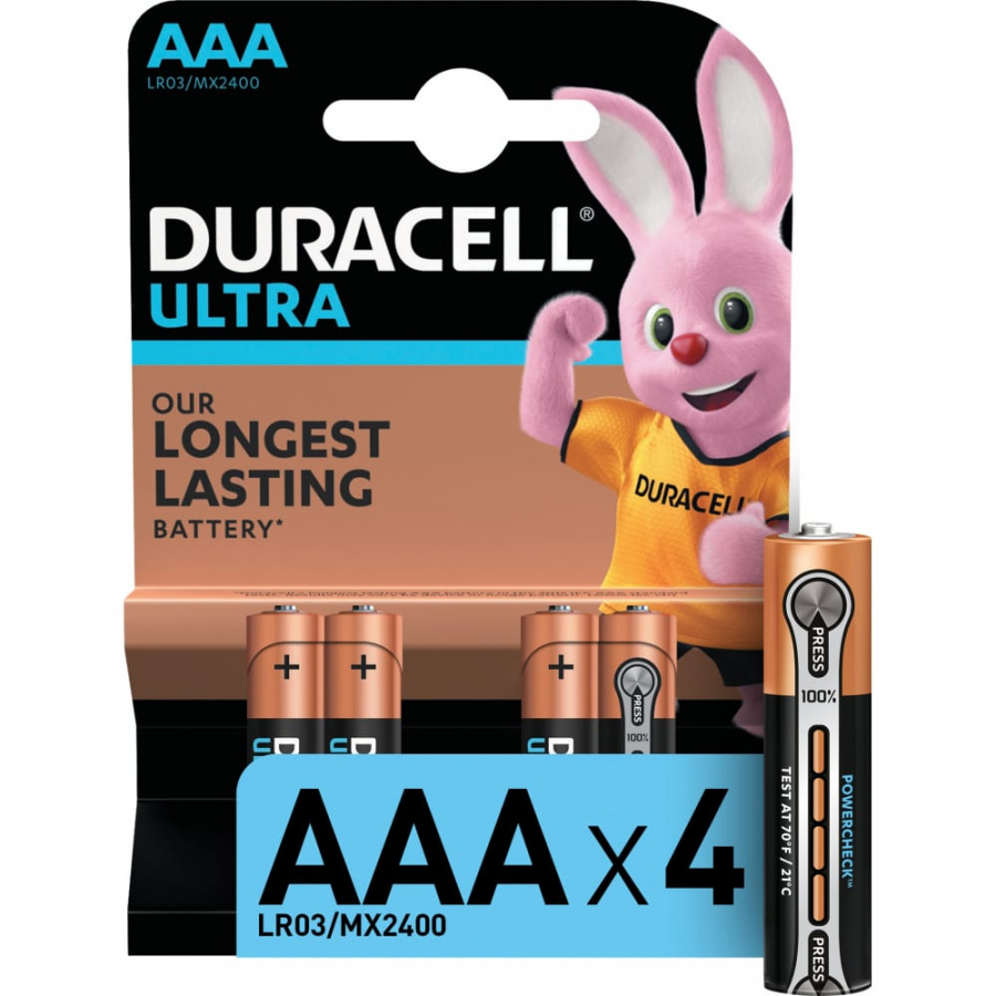 Батарейки Duracell LR03-4BL Ultra Power