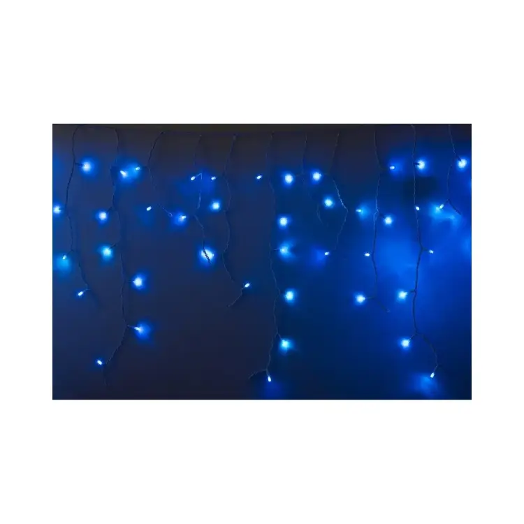 Гирлянда Neon-Night АЙСИКЛ бахрома, 4,8х0,6 м, белый ПВХ, 152LED синие 255-136-6