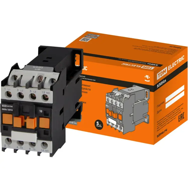 Контактор TDM ELECTRIC КМНп-10910 9А 24В/АС3 1НО SQ0755-0001