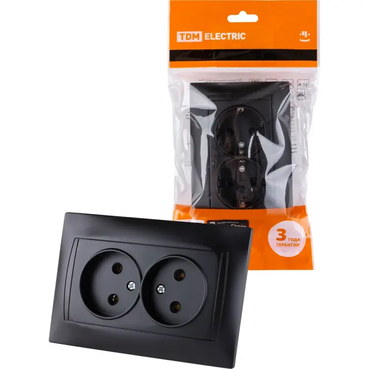 Двойная розетка TDM ELECTRIC Лама SQ1815-0624