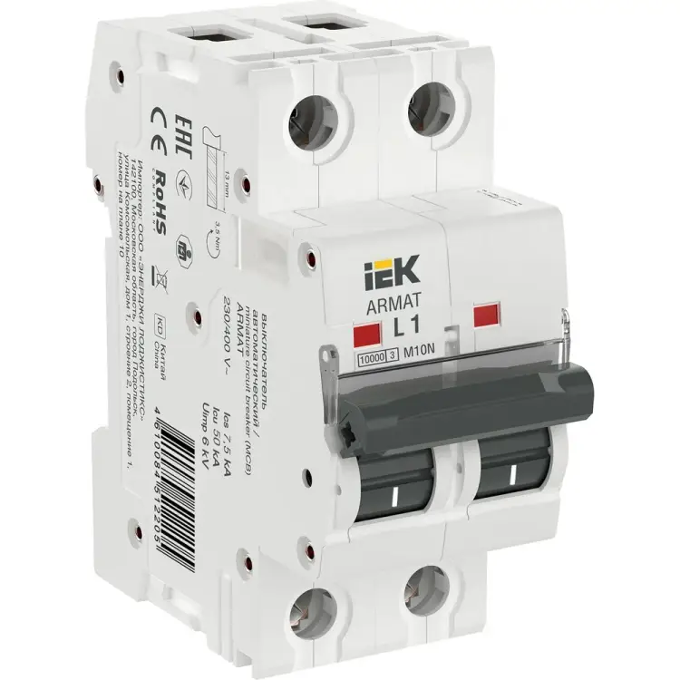 Автоматический выключатель IEK armat m10n AR-M10N-2-L001