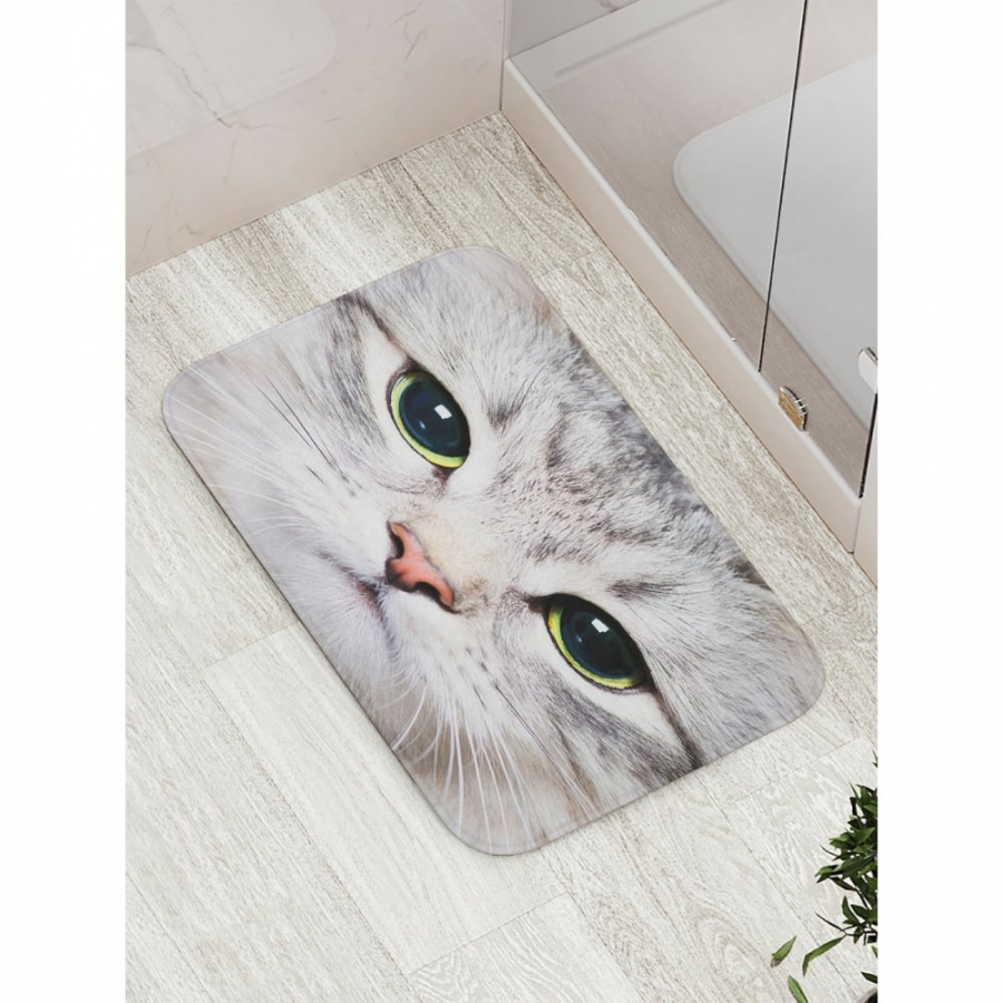 Противоскользящий коврик для ванной, сауны, бассейна JOYARTY Суровый котик