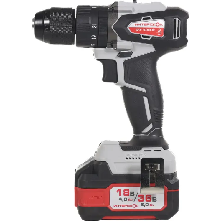 Бесщеточная ударная аккумуляторная дрель-шуруповерт Интерскол ДАУ-13/36В 50 Li-ion АПИ 850.2.2.70 Бесщеточная ударная аккумуляторная дрель-шуруповерт Интерскол ДАУ-13/36В 50 Li-ion АПИ 850.2.2.70