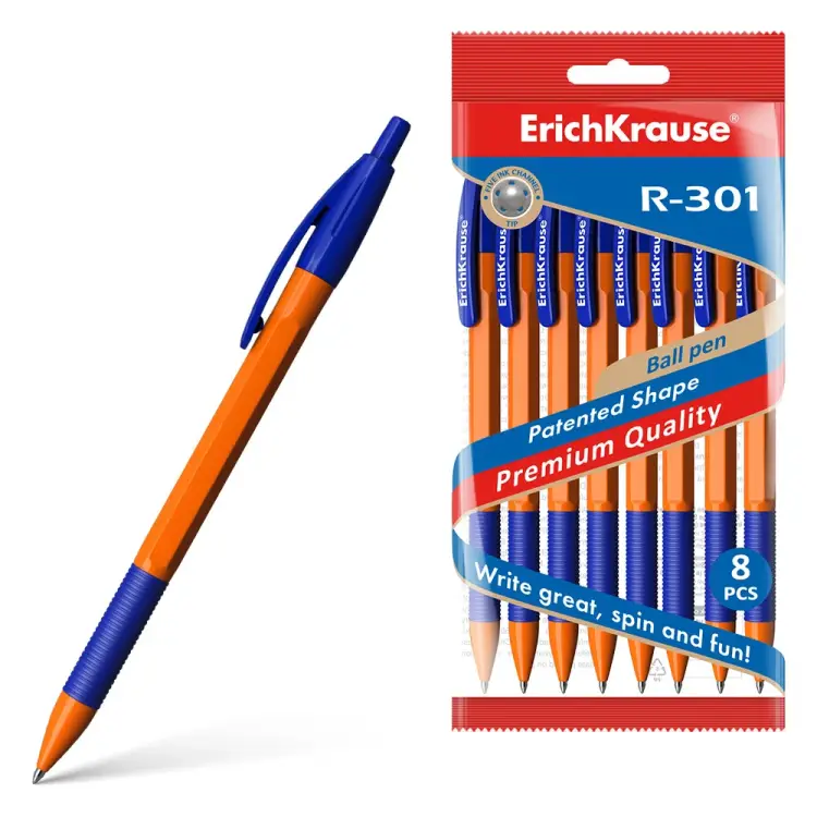 Набор шариковых автоматических ручек ErichKrause R-301 Matic&Grip Orange 56619