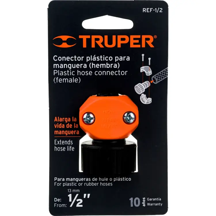 Пластиковый коннектор для шланга Truper REF-1/2 12712 Пластиковый коннектор для шланга Truper REF-1/2 12712